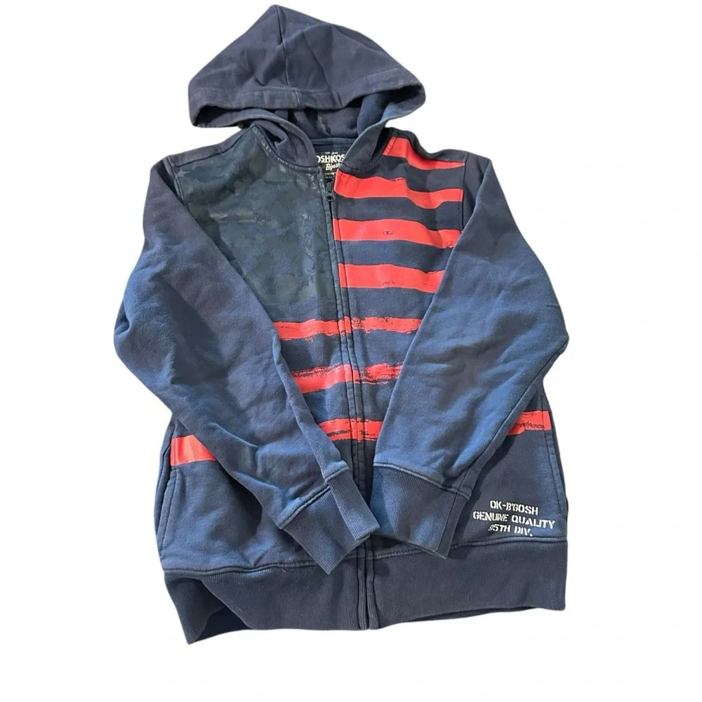 boys size 10 blue american flag zip up hoodie